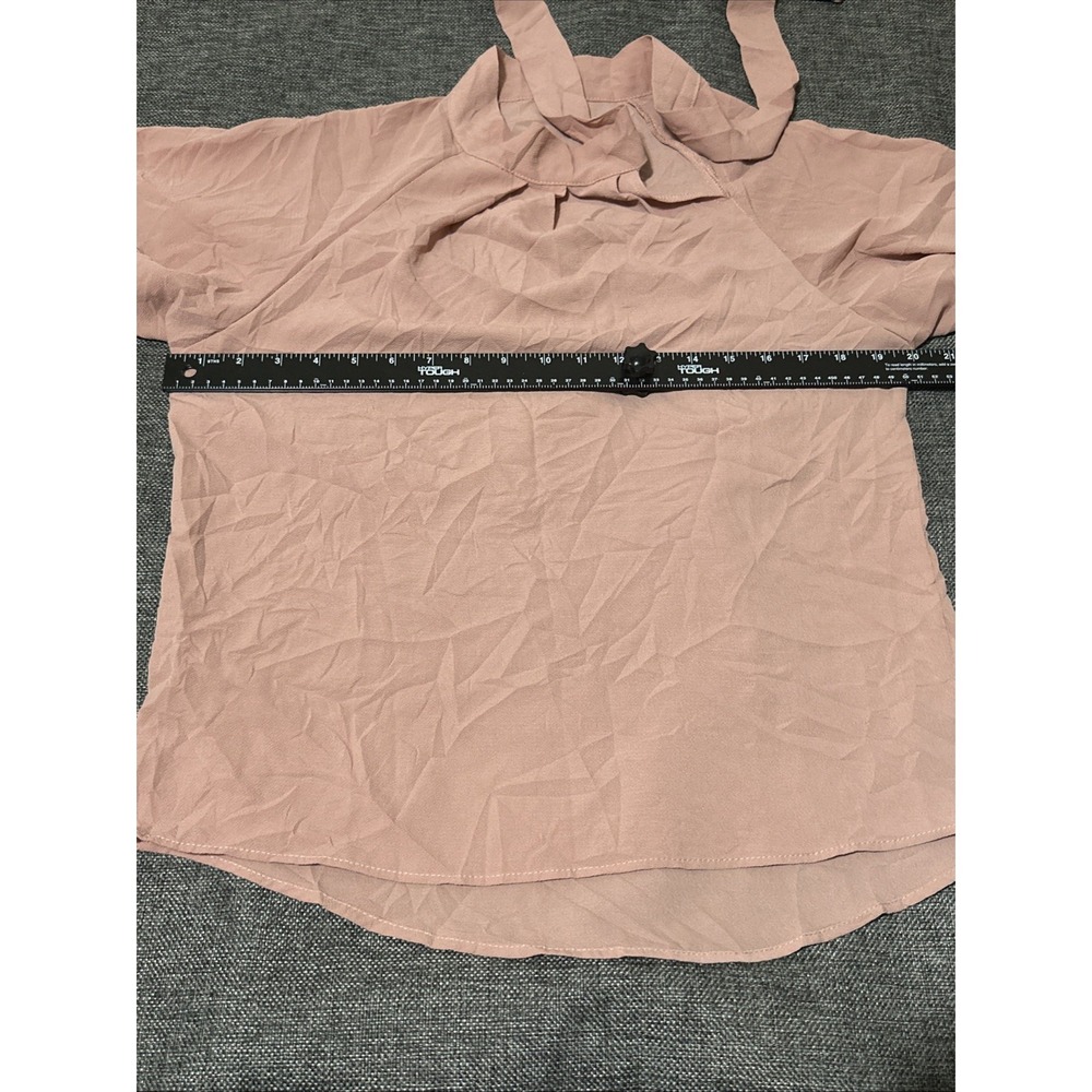 Shein Women's M Pullover Textured Tie Front Blouse - Picture 3 of 7